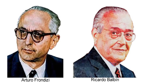 Arturo Frondizi y Ricardo Balbín